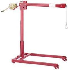 THERN - 44-1/2 Inches Long x 29-1/2 Inches Wide x 19 Inches Deep x 4-3/4 Inches Thick Davit Crane Mobile Wheel Base - 24 Inches Distance Between Mounting Hole Centers, 0.69 Inches Hole Diameter, Enamel Finish - Exact Tool & Supply