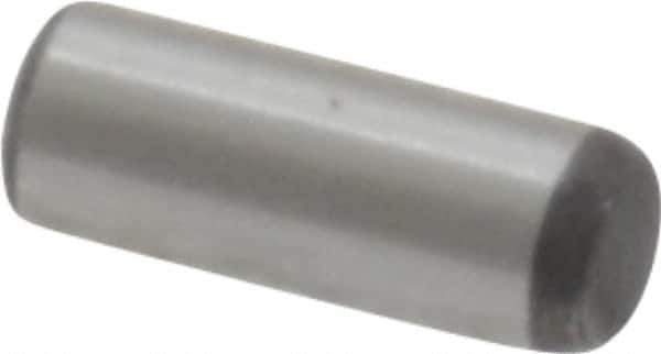 Value Collection - 3/32" Diam x 1/4" Pin Length Grade 8 Alloy Steel Standard Dowel Pin - C 50-58 Hardness, 1,800 Lb Breaking Strength, 1 Beveled & 1 Rounded End - Exact Tool & Supply