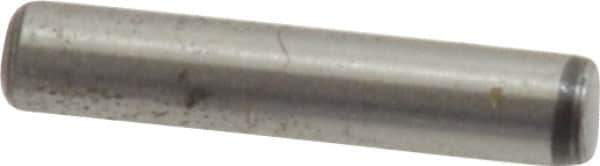 Value Collection - 3/32" Diam x 1/2" Pin Length Grade 8 Alloy Steel Standard Dowel Pin - C 50-58 Hardness, 1,800 Lb Breaking Strength, 1 Beveled & 1 Rounded End - Exact Tool & Supply