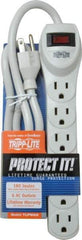 Tripp-Lite - 6 Outlets, 120 Volts, 15 Amps, 2' Cord, Power Outlet Strip - Free Hanging, Keyhole Mount, 5-15P NEMA Configuration, 23.98" Strip, UL1449 3rd Edition - Exact Tool & Supply