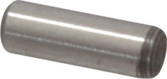 Value Collection - 1/8" Diam x 3/8" Pin Length Grade 8 Alloy Steel Standard Dowel Pin - C 50-58 Hardness, 3,200 Lb Breaking Strength, 1 Beveled & 1 Rounded End - Exact Tool & Supply