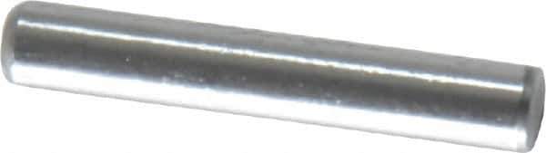 Value Collection - 1/8" Diam x 3/4" Pin Length Grade 8 Alloy Steel Standard Dowel Pin - C 50-58 Hardness, 3,200 Lb Breaking Strength, 1 Beveled & 1 Rounded End - Exact Tool & Supply