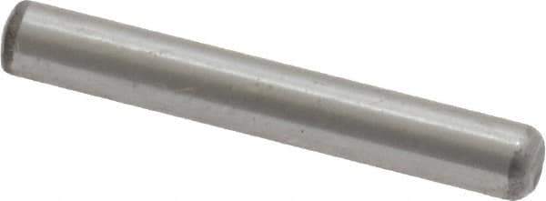 Value Collection - 1/8" Diam x 7/8" Pin Length Grade 8 Alloy Steel Standard Dowel Pin - C 50-58 Hardness, 3,200 Lb Breaking Strength, 1 Beveled & 1 Rounded End - Exact Tool & Supply