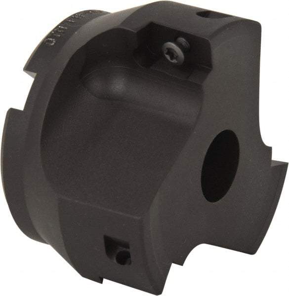 Kyocera - 3 Inserts, 2-1/2" Cut Diam, 3/4" Arbor Diam, 0.64" Max Depth of Cut, Indexable Square-Shoulder Face Mill - 0/90° Lead Angle, 1.57" High, APET 1604 Insert Compatibility, Series FM--AL - Exact Tool & Supply