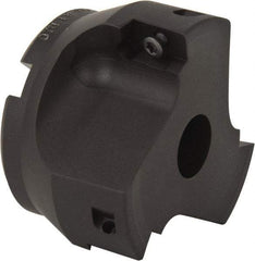 Kyocera - 3 Inserts, 2-1/2" Cut Diam, 3/4" Arbor Diam, 0.64" Max Depth of Cut, Indexable Square-Shoulder Face Mill - 0/90° Lead Angle, 1.57" High, APET 1604 Insert Compatibility, Series FM--AL - Exact Tool & Supply