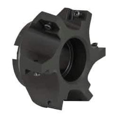 Kyocera - 6 Inserts, 3" Cut Diam, 1" Arbor Diam, 0.64" Max Depth of Cut, Indexable Square-Shoulder Face Mill - 0/90° Lead Angle, 1.57" High, APET 1604 Insert Compatibility, Series FM--AL - Exact Tool & Supply