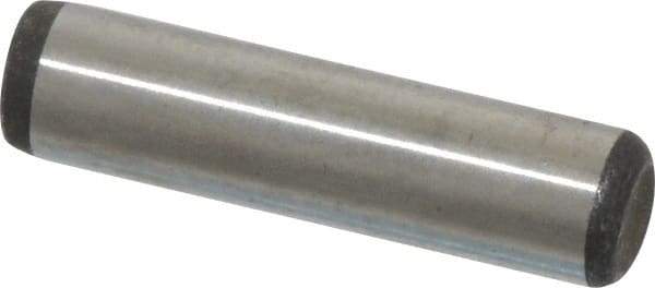 Value Collection - 3/16" Diam x 3/4" Pin Length Grade 8 Alloy Steel Standard Dowel Pin - C 50-58 Hardness, 7,200 Lb Breaking Strength, 1 Beveled & 1 Rounded End - Exact Tool & Supply