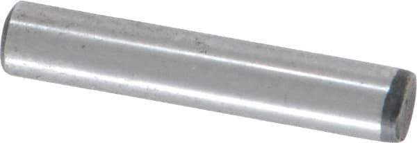 Value Collection - 3/16" Diam x 1" Pin Length Grade 8 Alloy Steel Standard Dowel Pin - C 50-58 Hardness, 7,200 Lb Breaking Strength, 1 Beveled & 1 Rounded End - Exact Tool & Supply