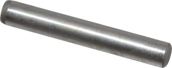 Value Collection - 3/16" Diam x 1-1/4" Pin Length Grade 8 Alloy Steel Standard Dowel Pin - C 50-58 Hardness, 7,200 Lb Breaking Strength, 1 Beveled & 1 Rounded End - Exact Tool & Supply