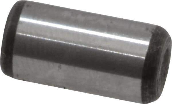 Value Collection - 1/4" Diam x 1/2" Pin Length Grade 8 Alloy Steel Standard Dowel Pin - C 50-58 Hardness, 12,800 Lb Breaking Strength, 1 Beveled & 1 Rounded End - Exact Tool & Supply