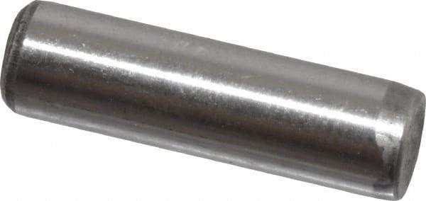 Value Collection - 1/4" Diam x 7/8" Pin Length Grade 8 Alloy Steel Standard Dowel Pin - C 50-58 Hardness, 12,800 Lb Breaking Strength, 1 Beveled & 1 Rounded End - Exact Tool & Supply