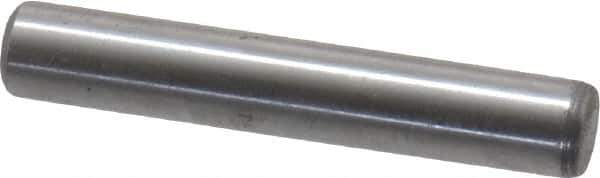 Value Collection - 1/4" Diam x 1-1/2" Pin Length Grade 8 Alloy Steel Standard Dowel Pin - C 50-58 Hardness, 12,800 Lb Breaking Strength, 1 Beveled & 1 Rounded End - Exact Tool & Supply