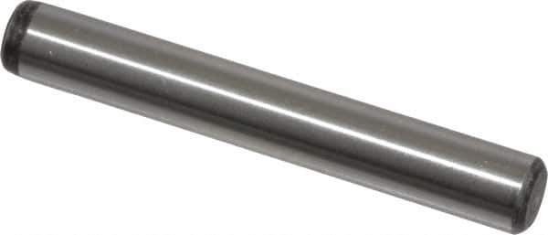 Value Collection - 1/4" Diam x 1-3/4" Pin Length Grade 8 Alloy Steel Standard Dowel Pin - C 50-58 Hardness, 12,800 Lb Breaking Strength, 1 Beveled & 1 Rounded End - Exact Tool & Supply