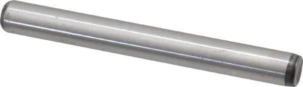 Value Collection - 1/4" Diam x 2-1/4" Pin Length Grade 8 Alloy Steel Standard Dowel Pin - C 50-58 Hardness, 12,800 Lb Breaking Strength, 1 Beveled & 1 Rounded End - Exact Tool & Supply