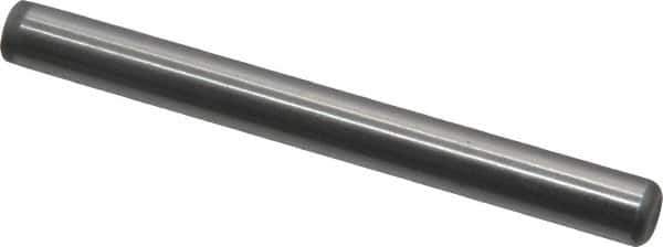 Value Collection - 1/4" Diam x 2-1/2" Pin Length Grade 8 Alloy Steel Standard Dowel Pin - C 50-58 Hardness, 12,800 Lb Breaking Strength, 1 Beveled & 1 Rounded End - Exact Tool & Supply