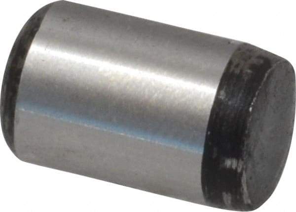 Value Collection - 5/16" Diam x 1/2" Pin Length Grade 8 Alloy Steel Standard Dowel Pin - C 50-58 Hardness, 20,000 Lb Breaking Strength, 1 Beveled & 1 Rounded End - Exact Tool & Supply
