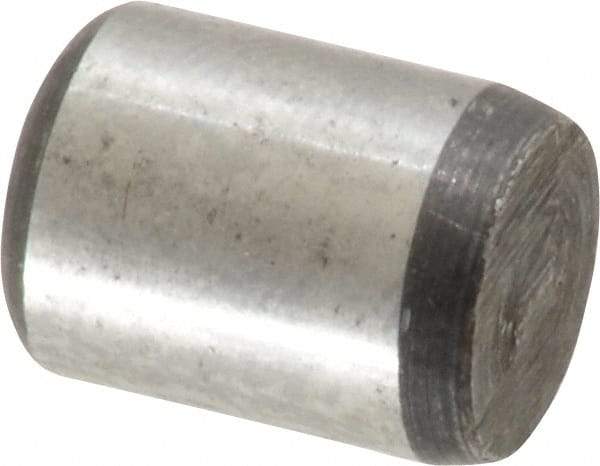 Value Collection - 3/8" Diam x 1/2" Pin Length Grade 8 Alloy Steel Standard Dowel Pin - C 50-58 Hardness, 28,700 Lb Breaking Strength, 1 Beveled & 1 Rounded End - Exact Tool & Supply