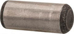 Value Collection - 3/8" Diam x 7/8" Pin Length Grade 8 Alloy Steel Standard Dowel Pin - C 50-58 Hardness, 28,700 Lb Breaking Strength, 1 Beveled & 1 Rounded End - Exact Tool & Supply