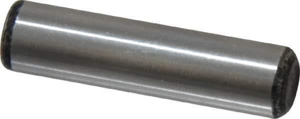 Value Collection - 3/8" Diam x 1-1/2" Pin Length Grade 8 Alloy Steel Standard Dowel Pin - C 50-58 Hardness, 28,700 Lb Breaking Strength, 1 Beveled & 1 Rounded End - Exact Tool & Supply