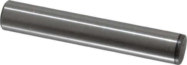 Value Collection - 3/8" Diam x 2-1/4" Pin Length Grade 8 Alloy Steel Standard Dowel Pin - C 50-58 Hardness, 28,700 Lb Breaking Strength, 1 Beveled & 1 Rounded End - Exact Tool & Supply
