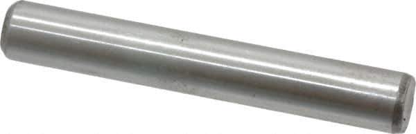 Value Collection - 3/8" Diam x 2-1/2" Pin Length Grade 8 Alloy Steel Standard Dowel Pin - C 50-58 Hardness, 28,700 Lb Breaking Strength, 1 Beveled & 1 Rounded End - Exact Tool & Supply