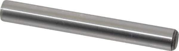 Value Collection - 3/8" Diam x 3" Pin Length Grade 8 Alloy Steel Standard Dowel Pin - C 50-58 Hardness, 28,700 Lb Breaking Strength, 1 Beveled & 1 Rounded End - Exact Tool & Supply