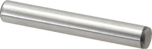 Value Collection - 7/16" Diam x 3" Pin Length Grade 8 Alloy Steel Standard Dowel Pin - C 50-58 Hardness, 39,100 Lb Breaking Strength, 1 Beveled & 1 Rounded End - Exact Tool & Supply