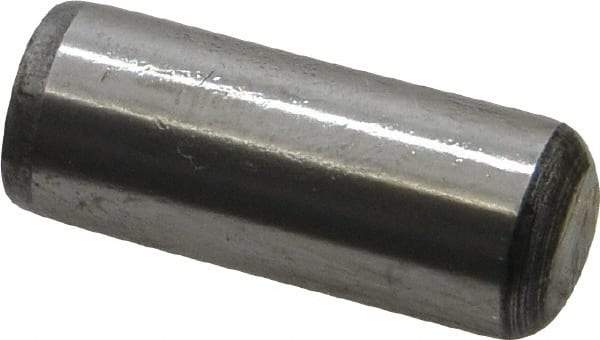Value Collection - 1/2" Diam x 1-1/4" Pin Length Grade 8 Alloy Steel Standard Dowel Pin - C 50-58 Hardness, 51,000 Lb Breaking Strength, 1 Beveled & 1 Rounded End - Exact Tool & Supply