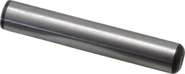 Value Collection - 1/2" Diam x 3" Pin Length Grade 8 Alloy Steel Standard Dowel Pin - C 50-58 Hardness, 51,000 Lb Breaking Strength, 1 Beveled & 1 Rounded End - Exact Tool & Supply
