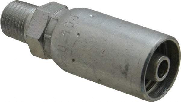 Eaton - 1/4-18 NPT Straight Hydraulic Hose Fitting - 3/8" Hose Diam - Exact Tool & Supply