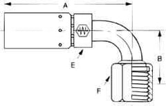 Eaton - 3/4-16 SAE Hydraulic Hose Elbow - 1/2" Hose Diam - Exact Tool & Supply
