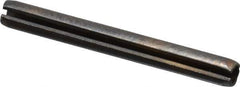 Made in USA - 3/32" Diam x 7/8" Long Slotted Spring Pin - Grade 1070-1090 Alloy Steel, Black Oxide Finish - Exact Tool & Supply