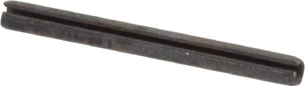Made in USA - 3/32" Diam x 1" Long Slotted Spring Pin - Grade 1070-1090 Alloy Steel, Black Oxide Finish - Exact Tool & Supply