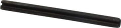 Made in USA - 3/32" Diam x 1-1/8" Long Slotted Spring Pin - Grade 1070-1090 Alloy Steel, Black Oxide Finish - Exact Tool & Supply