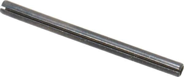Made in USA - 1/16" Diam x 7/8" Long Slotted Spring Pin - Grade 1070-1090 Alloy Steel, Black Oxide Finish - Exact Tool & Supply