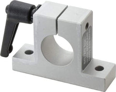 80/20 Inc. - 3 Inch Wide x 2-1/8 Inch High x 7/8 Inch Deep Horizontal Quick Clamp - 1.004 Inch Hole x 0.257 Inch Bolt Hole Diameter - Exact Tool & Supply