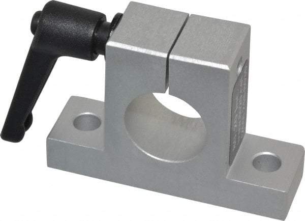 80/20 Inc. - 3 Inch Wide x 2-1/8 Inch High x 7/8 Inch Deep Horizontal Quick Clamp - 1.004 Inch Hole x 0.328 Inch Bolt Hole Diameter - Exact Tool & Supply