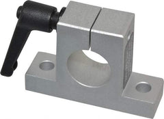 80/20 Inc. - 3 Inch Wide x 2-1/8 Inch High x 7/8 Inch Deep Horizontal Quick Clamp - 1.004 Inch Hole x 0.328 Inch Bolt Hole Diameter - Exact Tool & Supply