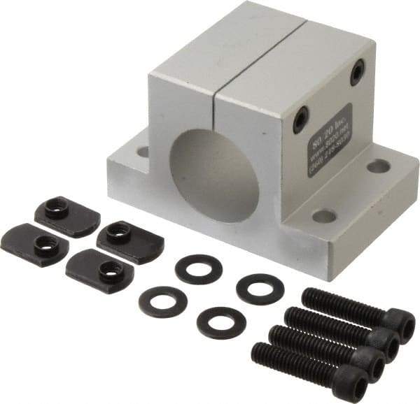 80/20 Inc. - 1-1/2 Inch Wide x 2-1/2 Inch High x 3-7/8 Inch Deep Double Horizontal Base - 1.505 Inch Hole x 0.328 Inch Bolt Hole Diameter - Exact Tool & Supply
