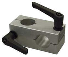 80/20 Inc. - 2 Inch Wide x 2 Inch High x 3 Inch Deep Quick Stanchion Cross Clamp - 1.004 Inch Hole x 0.257 Inch Bolt Hole Diameter - Exact Tool & Supply