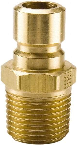 Parker - 3/4 NPTF Brass Hydraulic Hose Male Pipe Thread Nipple - 200 psi, 12 GPM, Series Moldmate - Exact Tool & Supply