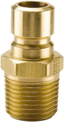 Parker - 3/4 NPTF Brass Hydraulic Hose Male Pipe Thread Nipple - 200 psi, 12 GPM, Series Moldmate - Exact Tool & Supply