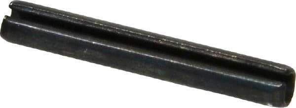 Made in USA - 1/8" Diam x 7/8" Long Slotted Spring Pin - Grade 1070-1090 Alloy Steel, Black Oxide Finish - Exact Tool & Supply