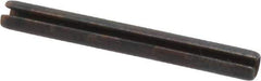 Made in USA - 1/8" Diam x 1-1/8" Long Slotted Spring Pin - Grade 1070-1090 Alloy Steel, Black Oxide Finish - Exact Tool & Supply