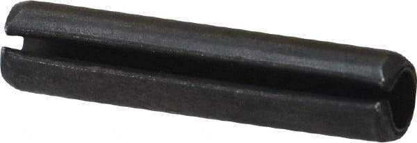 Made in USA - 3/16" Diam x 7/8" Long Slotted Spring Pin - Grade 1070-1090 Alloy Steel, Black Oxide Finish - Exact Tool & Supply