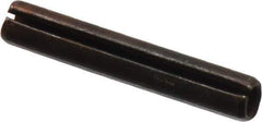 Made in USA - 3/16" Diam x 1-1/8" Long Slotted Spring Pin - Grade 1070-1090 Alloy Steel, Black Oxide Finish - Exact Tool & Supply