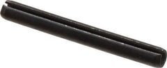 Made in USA - 3/16" Diam x 1-5/8" Long Slotted Spring Pin - Grade 1070-1090 Alloy Steel, Black Oxide Finish - Exact Tool & Supply