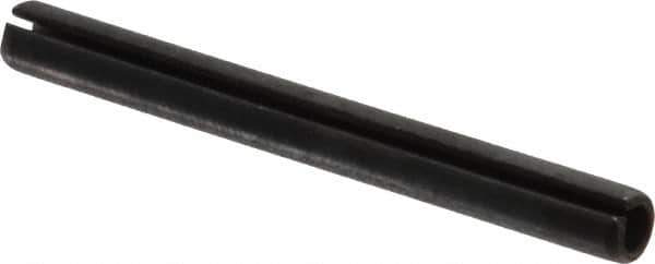 Made in USA - 3/16" Diam x 1-7/8" Long Slotted Spring Pin - Grade 1070-1090 Alloy Steel, Black Oxide Finish - Exact Tool & Supply