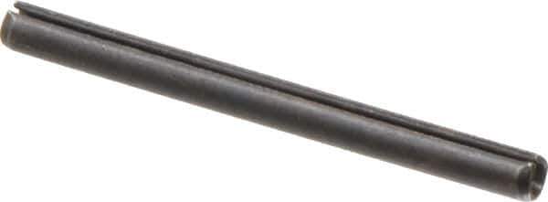Made in USA - 3/16" Diam x 2-1/4" Long Slotted Spring Pin - Grade 1070-1090 Alloy Steel, Black Oxide Finish - Exact Tool & Supply