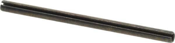Made in USA - 3/16" Diam x 3" Long Slotted Spring Pin - Grade 1070-1090 Alloy Steel, Black Oxide Finish - Exact Tool & Supply